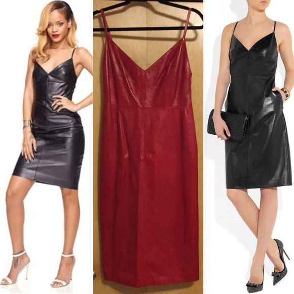 Valentino Dresses & Skirts - Valentino leather red dress